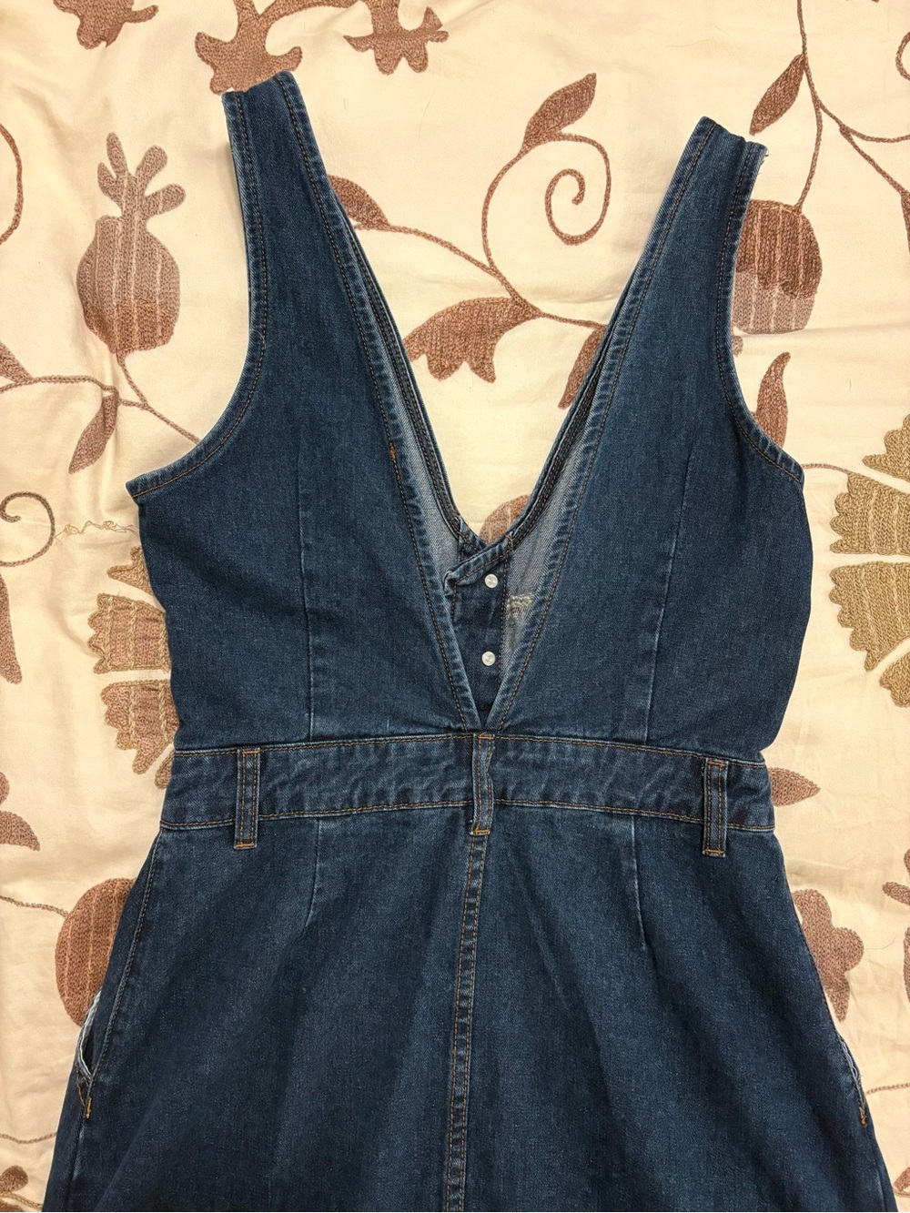 Cider Dark Blue Denim Button-Front Midi Dress NWT - Picture 5 of 5